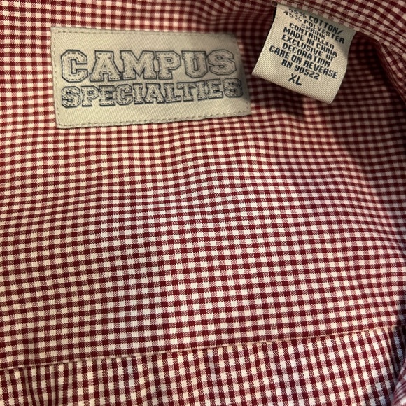 Campus specialties burgundy and white checked Game cocks NWT size Xl - Picture 4 of 4